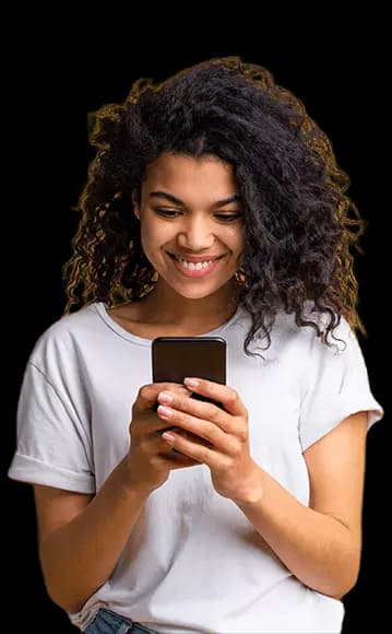 Talk Home customer using mobile phone