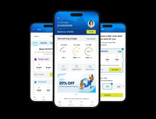 Talk Home app screens